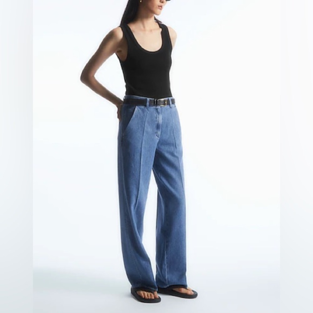 COS Wide Leg Slouchy Denim Pants Light Blue Size 6